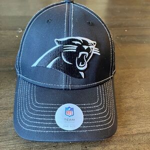 Black Carolina panthers adjustable hat